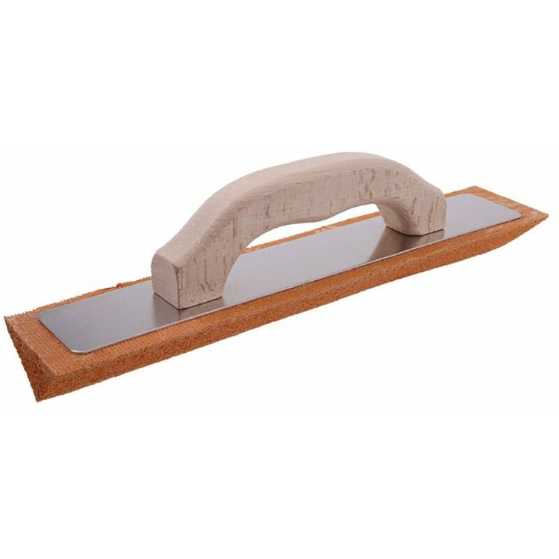 foto del prodotto made in italy frattone in gomma spugna angolare con manico in legno 7 x 35 cm