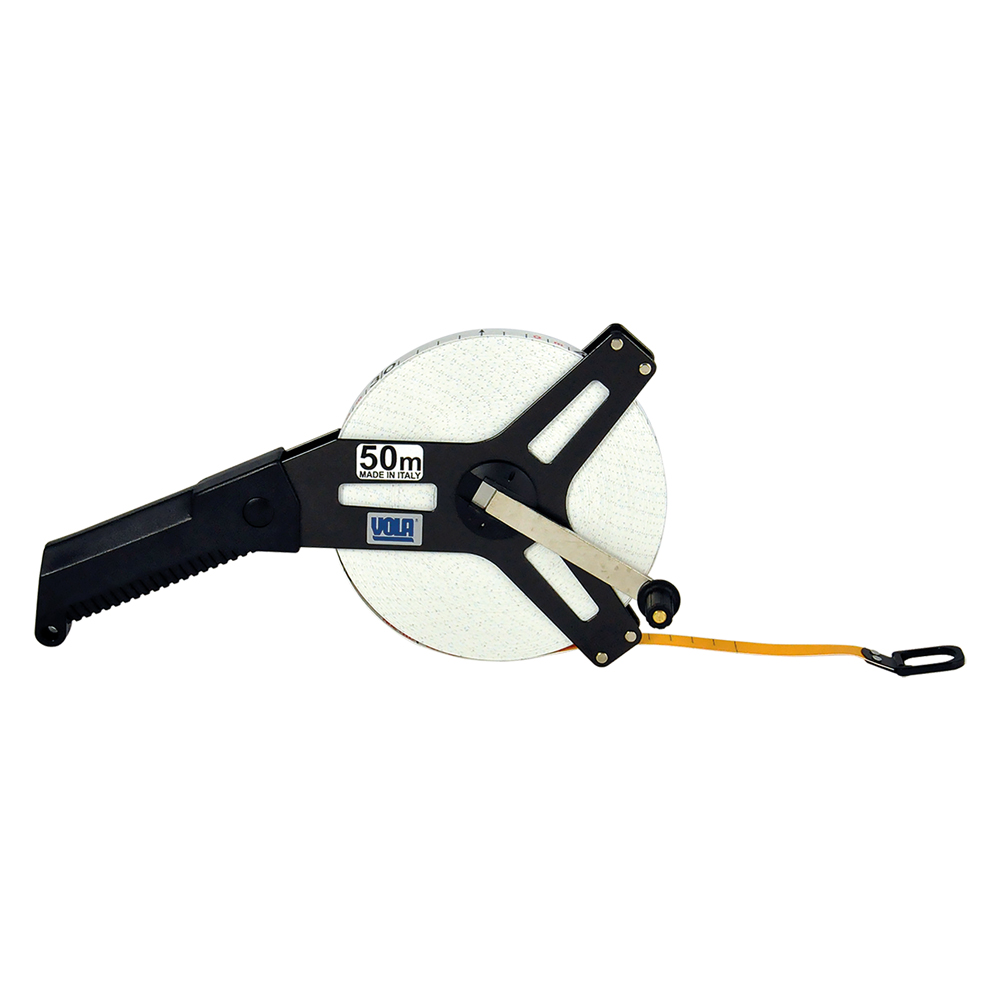 foto del prodotto made in italy rotella metrica con impugnatura nastro in fibra da 15 mm 30 metri