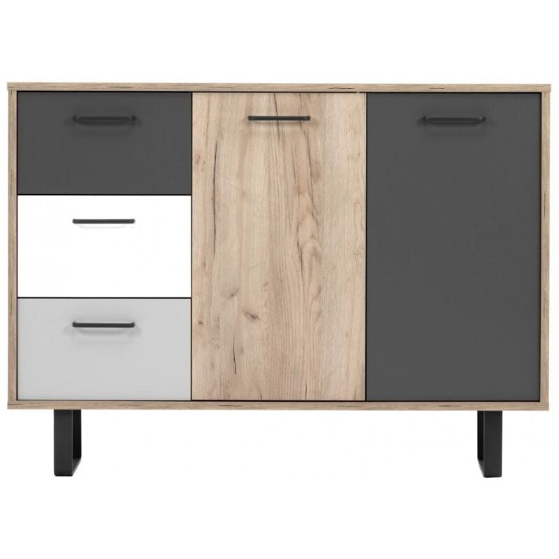 foto del prodotto madia 118 x 86 cm rovere chiaro e grigio chioggia