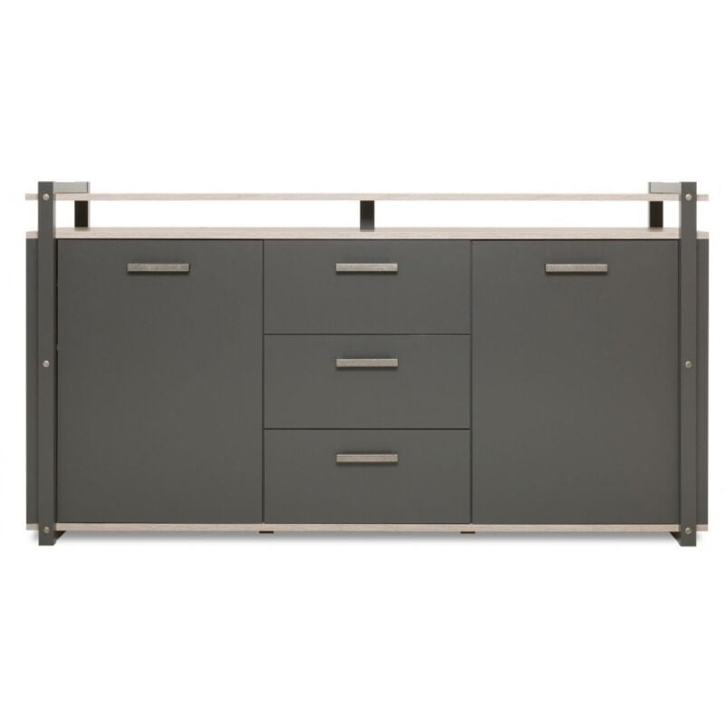 foto del prodotto madia 180x45 cm rovere chiaro e grigio antracite con due ante e tre cassetti piombino
