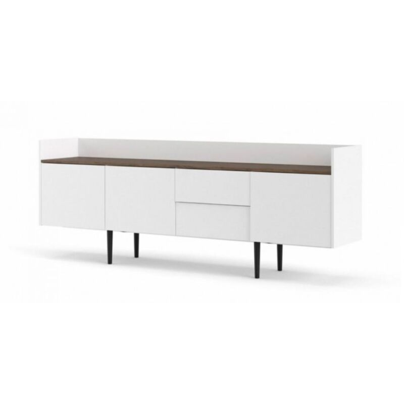 foto del prodotto madia 195 x 40 cm bianco opaco e noce bolzano