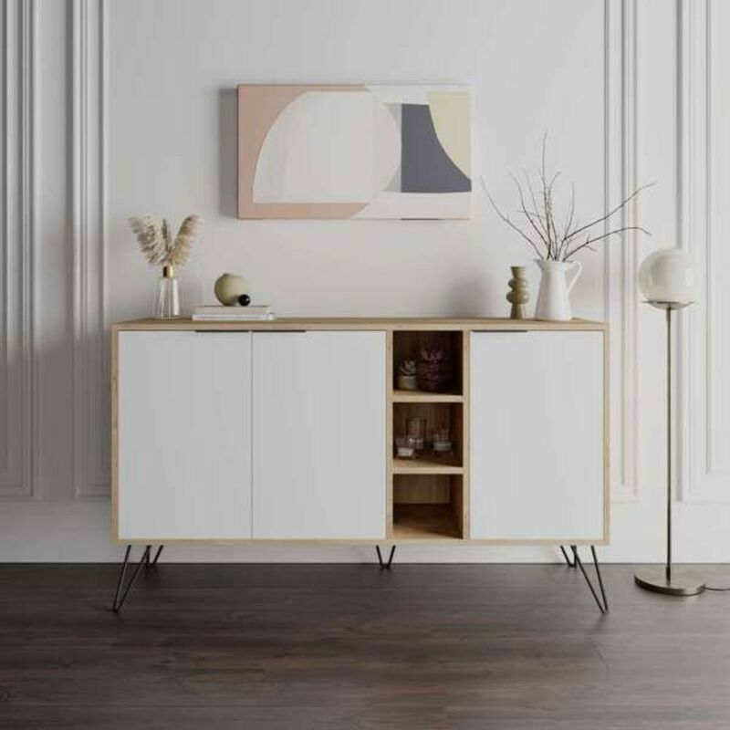 foto del prodotto madia 3 ante bianco clara 142x35,5x83h colore rovere