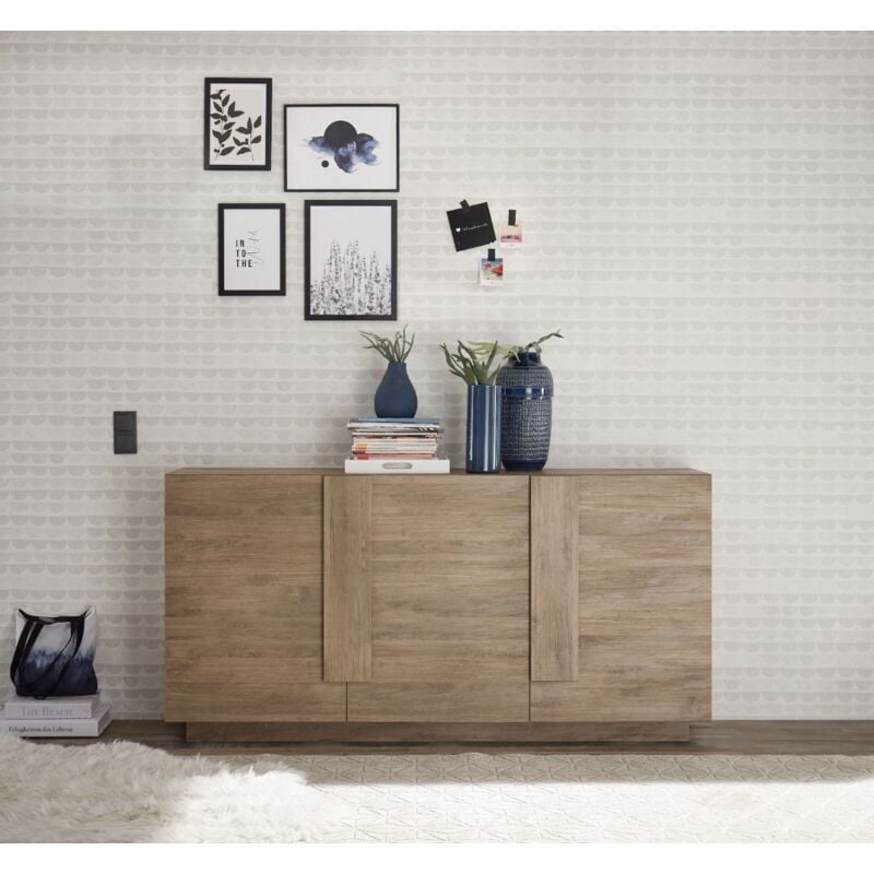 foto del prodotto madia 3 ante linea sax in finitura rovere mercure