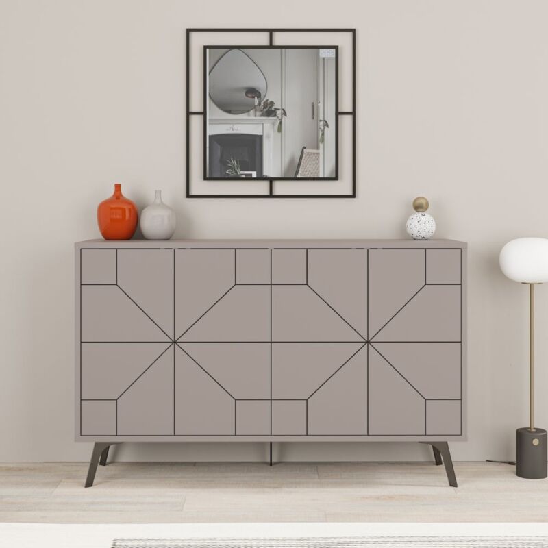 foto del prodotto madia 4 ante 123x35x77,4 cm in mdf dune tortora