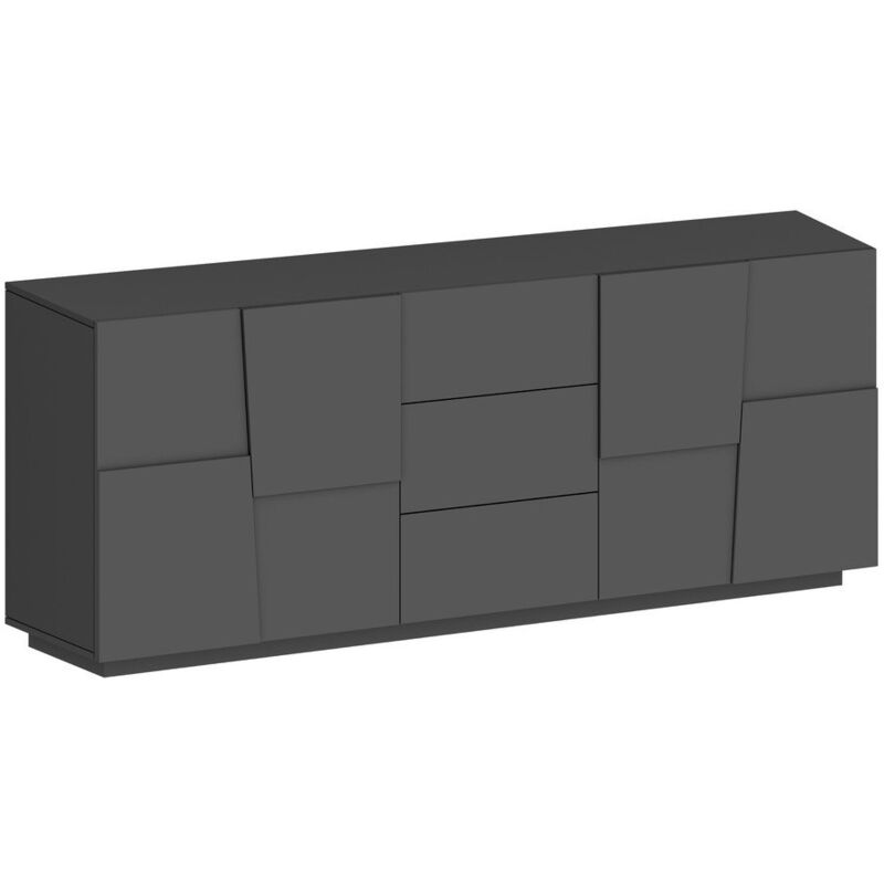 foto del prodotto madia 4 ante 3 cassetti moderna 220x44x86cm infinity colore antracite opaco