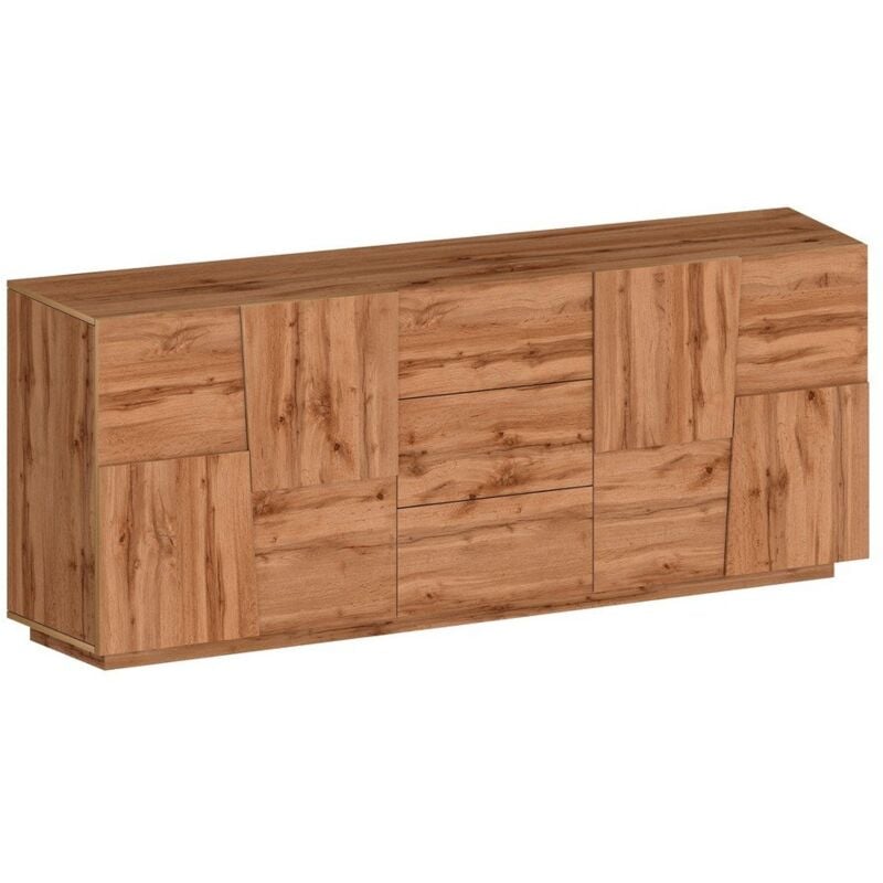foto del prodotto madia 4 ante 3 cassetti moderna 220x44x86cm infinity colore rovere wotan
