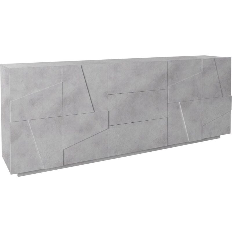 foto del prodotto madia 4 ante 3 cassetti per soggiorno moderna 224,1x44,2x86cm pulse colore cemento