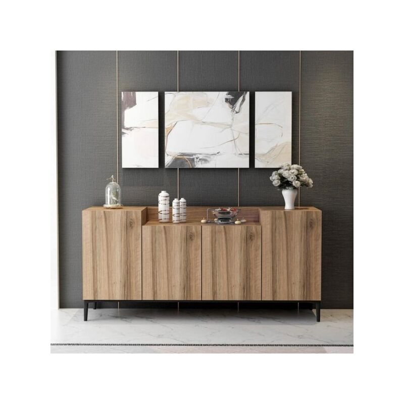 foto del prodotto madia 4 ante ellaria 160x42x75h colore noce