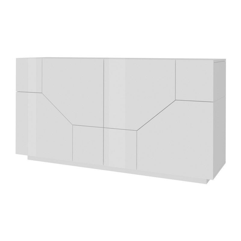 foto del prodotto madia 4 ante per soggiorno moderna 200x43x86cm nebula colore bianco laccato