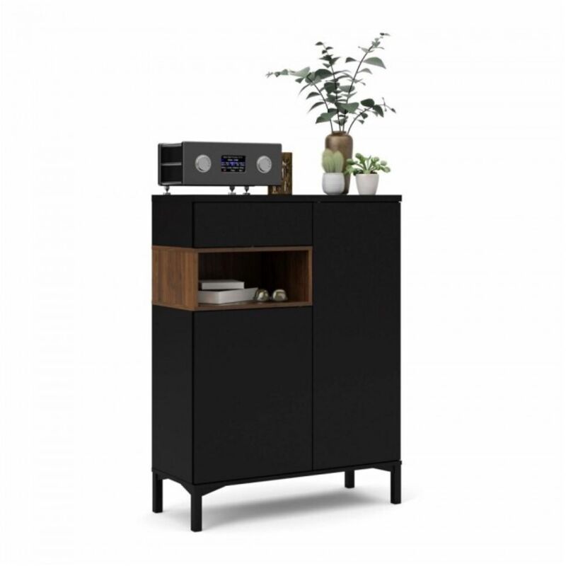 foto del prodotto madia 89x119 h cm nero opaco e noce fidenza