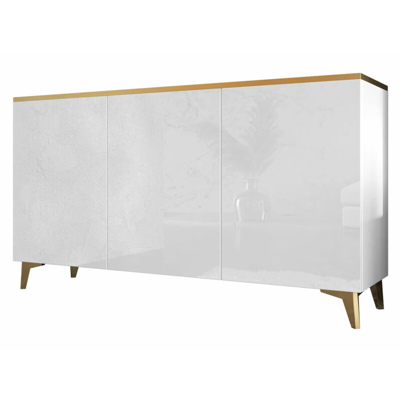 foto del prodotto madia comfivo virfera 101, bianco bianco lucido, 85x150cm, il numero di porte 040cm, truciolare laminato, pannello di fibra a media densit 