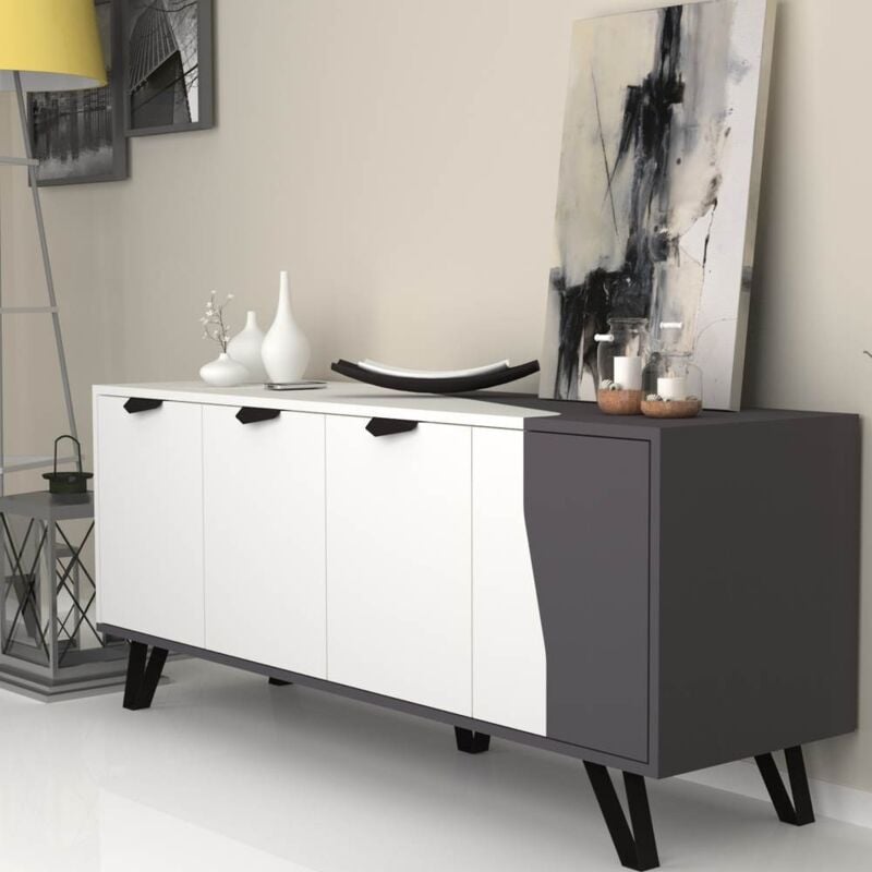 foto del prodotto madia jasmine 4 ante 160x45x63h colore bianco ghisa