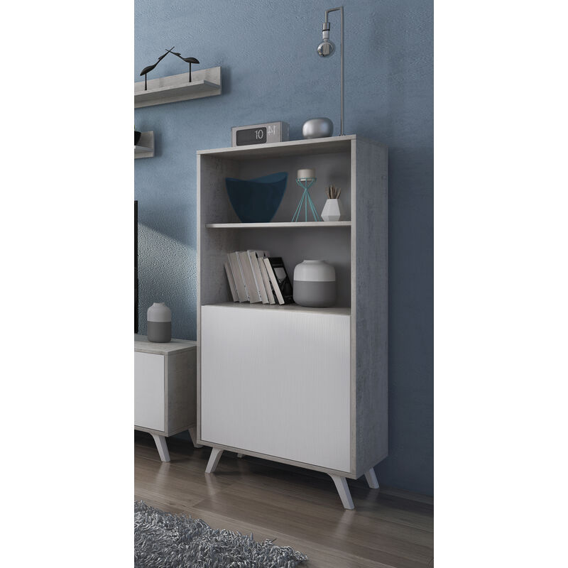 foto del prodotto madia mod. nimes cm 60x40 h. 135 beton e rustica