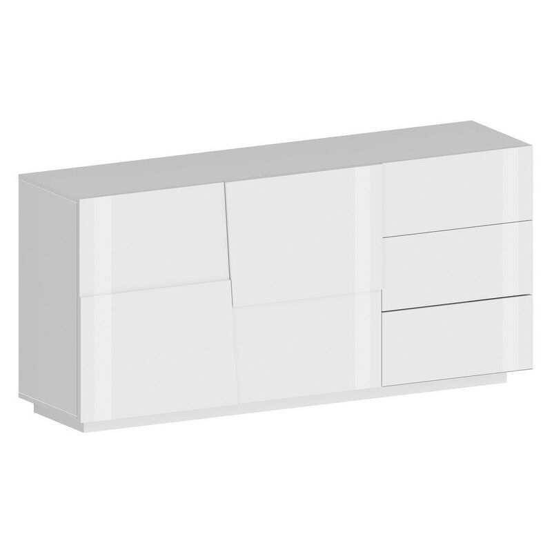 foto del prodotto madia moderna 2 ante e 3 cassetti 180x44x86cm infinity colore bianco laccato lucido