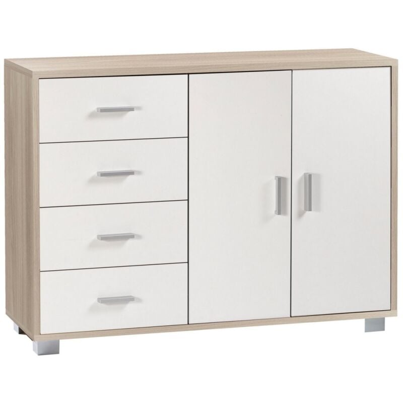 foto del prodotto madia olmo bianco credenza mobile 2 ante 4 cassetti contenitore salone