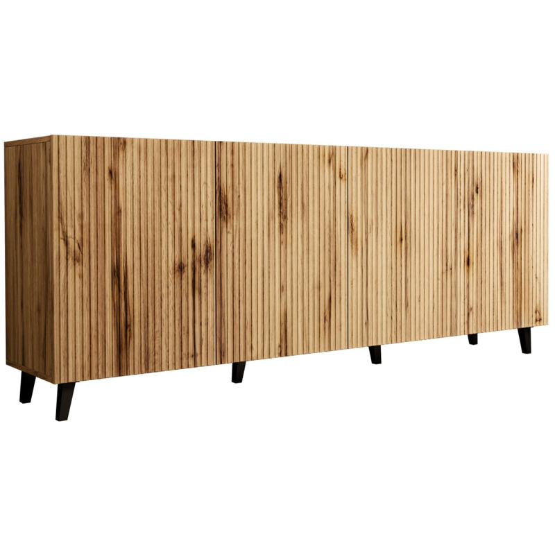 foto del prodotto madia remeta 100, quercia di wotan, 83x201cm, il numero di porte 042cm, pannello di fibra a media densit , truciolare laminato