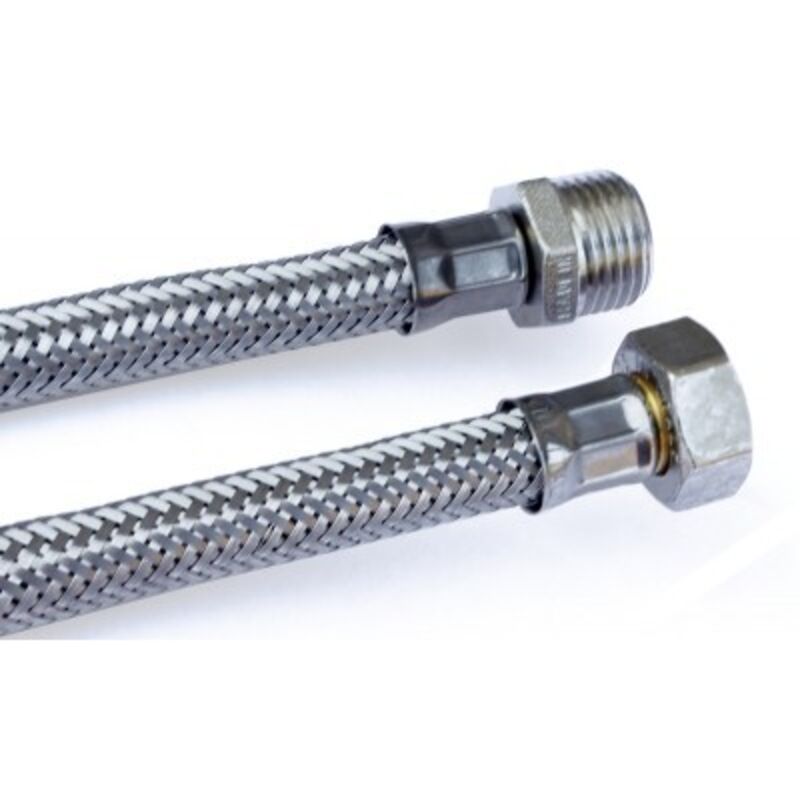foto del prodotto madidef masidef aqtec attacchino inox flessibile flex maschio 1 2 femmina 3 8 30 cm