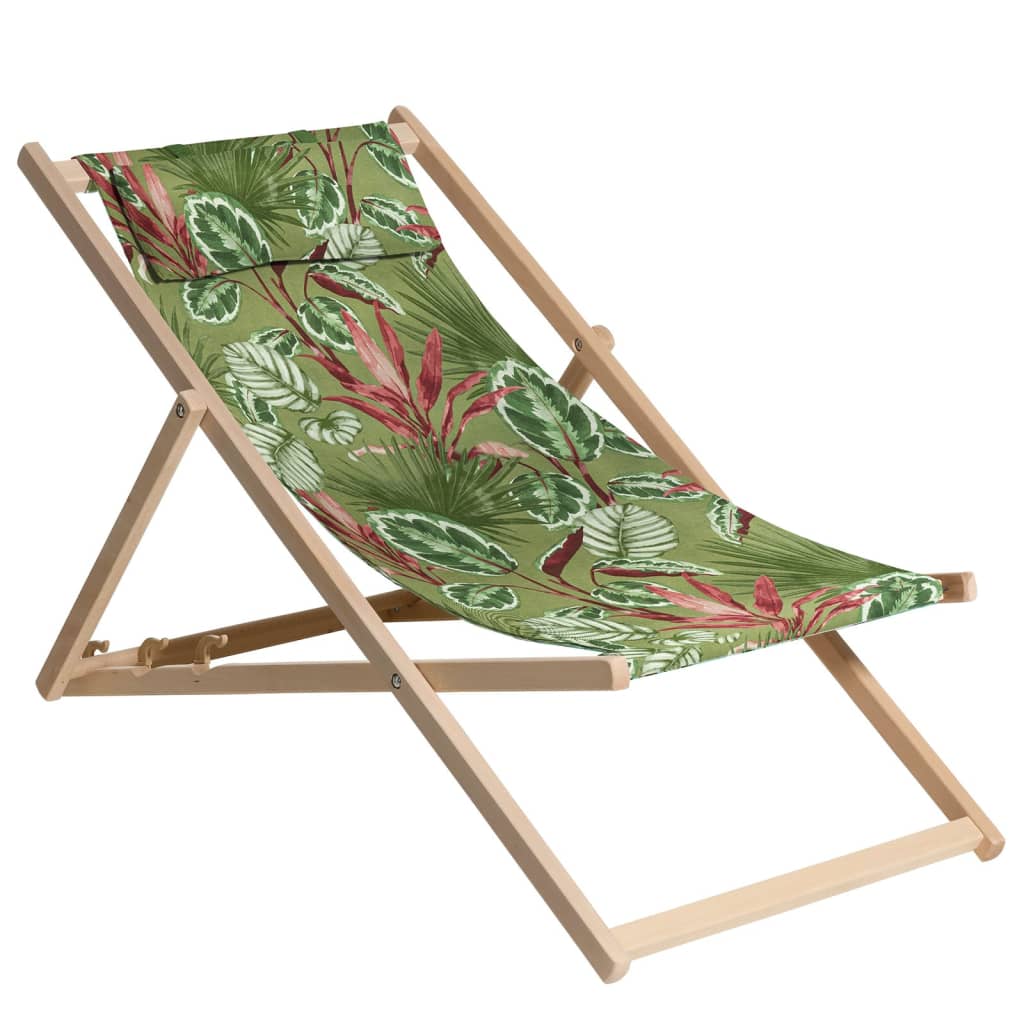 foto del prodotto madison sedia da spiaggia in legno cala 55x90x87 cm verdecod mxl 96123