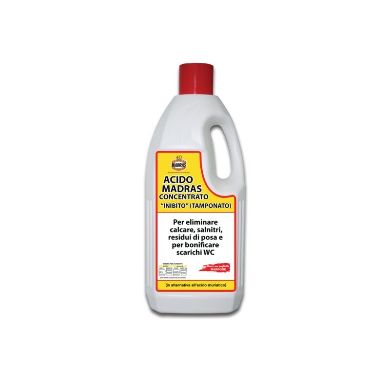 foto del prodotto madras acido concentrato per eliminare salnitri, calcare, residui di posa 2 lt