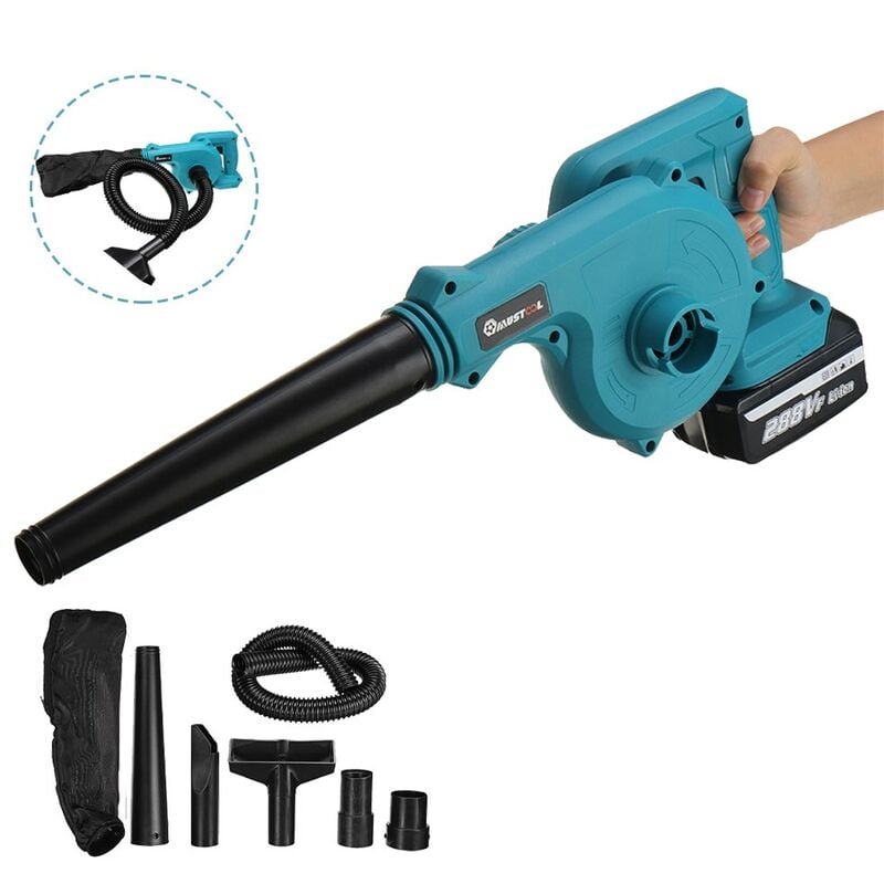 foto del prodotto maerex 2 in 1 soffiatore aspiratore a batteria soffiatore senza fili per giardino foglie polvere