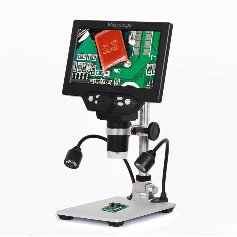 foto del prodotto maerex microscopio digitale g1200d 12mp schermo a colori di grandi dimensioni da 7 pollici ampia base display lcd continuo 1 1200x con luce zebraa