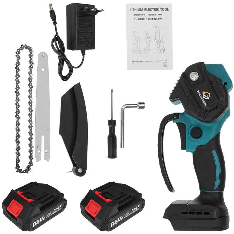 foto del prodotto maerex motosega elettrica a batteria violeworks 8 motosega potatore 1 batteria 21v zebraa