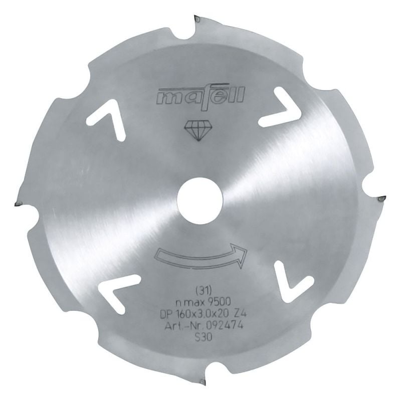 foto del prodotto mafell disco diamantato 160 x 2,4 3,0 x 20 mm, z 4, fz tr, per materiali cementizi 092474