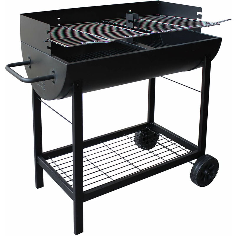 foto del prodotto magazzini cosma barbecue a carbone con doppia griglia di cottura e ruote franklin