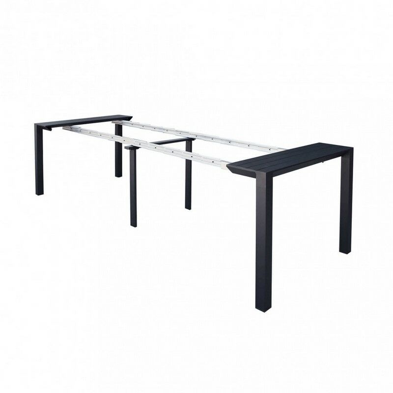 foto del prodotto magazzini cosma consolle alluminio antracite allungabile 85x51,5 104 156 208 260x74h