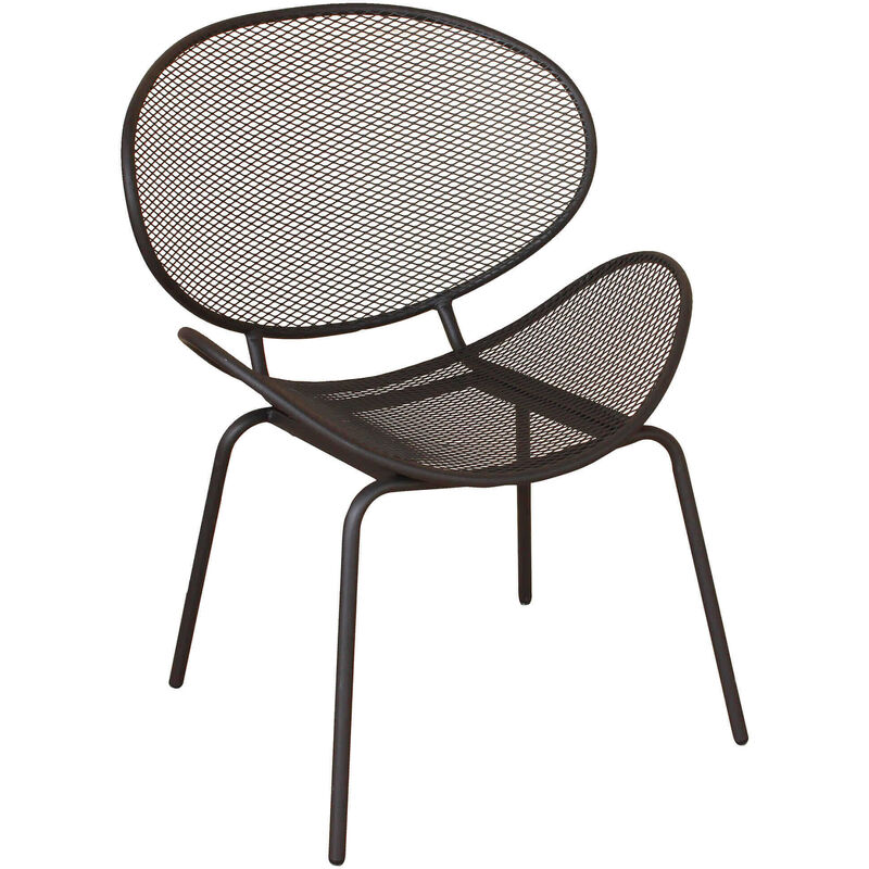 foto del prodotto magazzini cosma sedia impilabile da esterno con struttura in metallo e seduta curva midnight black