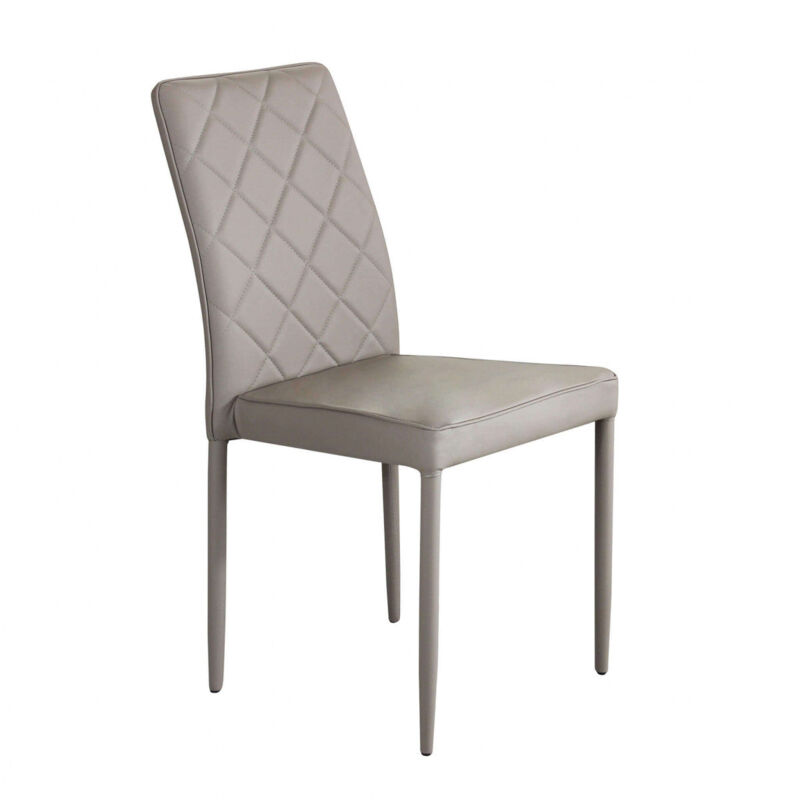 foto del prodotto magazzini cosma sedia impilabile da interno con struttura in acciaio rivestita in ecopelle skin lightgrey