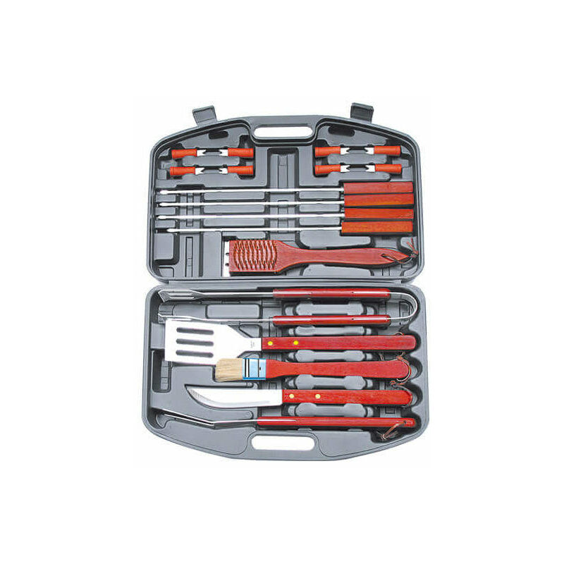 foto del prodotto magazzini cosma set 18 accessori per barbecue gas e carbone in valigetta in alluminio chef 20