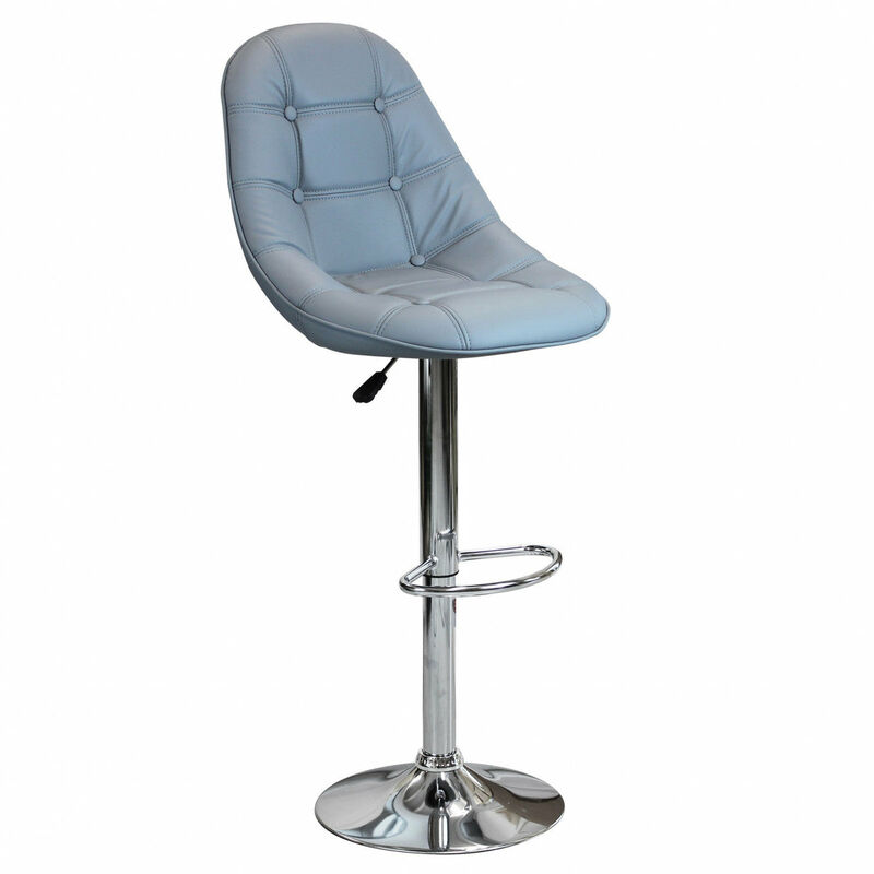 foto del prodotto magazzini cosma sgabello in acciaio e ecopelle da interno bar con altezza regolabile silver round gray