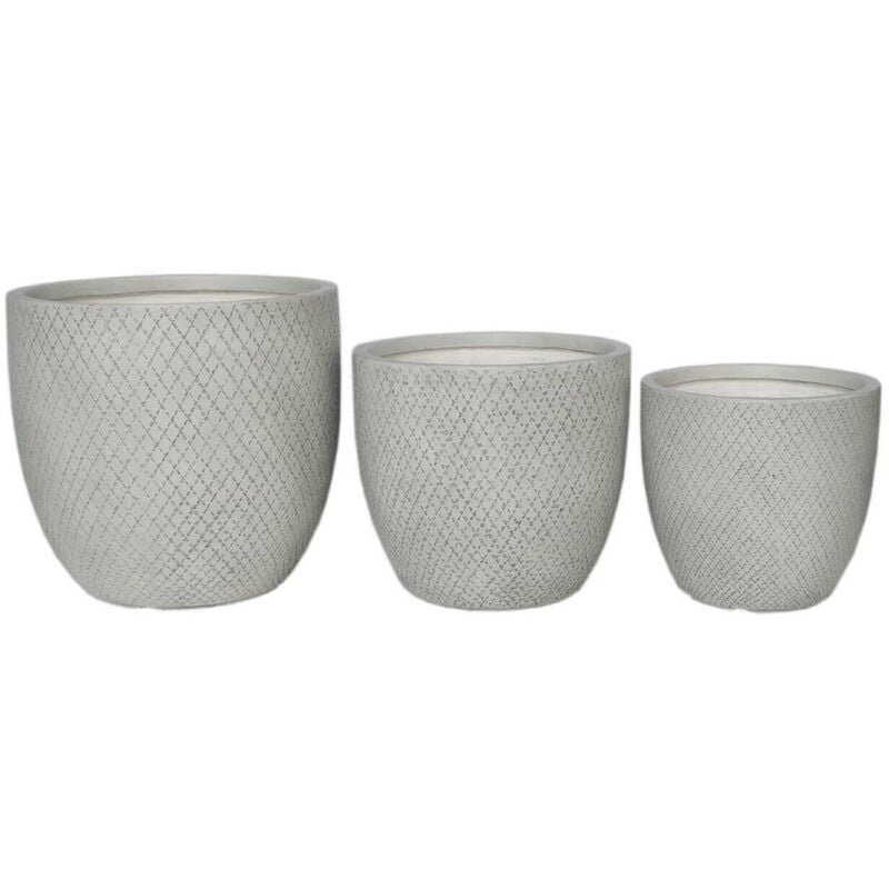 foto del prodotto magazzini cosma - vasi per piante da interno esterno in fibra di argilla set 3 vasi daniela