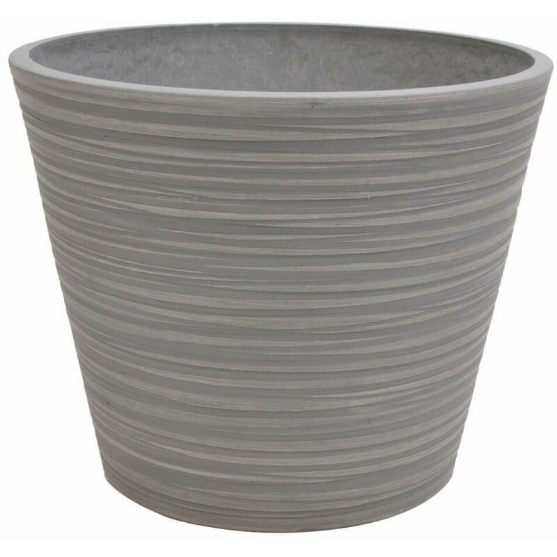 foto del prodotto magazzini cosma vaso piccolo tondo da esterno giardino in fibra sintetica 31x25,4 cm azalea grey