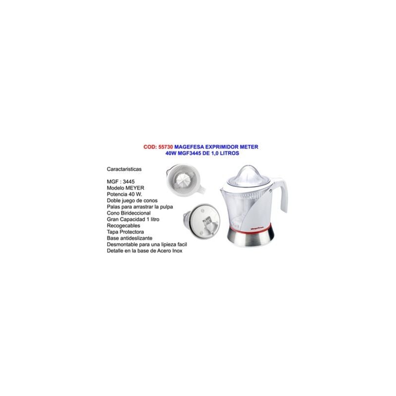 immagine 0 del prodotto magefesa spremiagrumi meyer 40w 1 litro mgf3445
