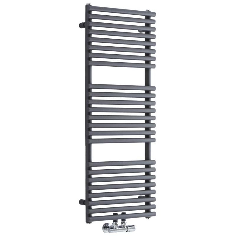 foto del prodotto magera scaldasalviette moderno 1065mm x 400mm antracite con attacco centrale hudson reed