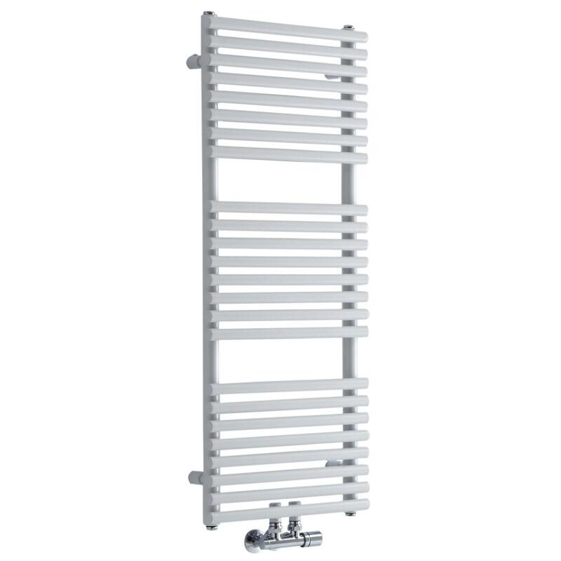 foto del prodotto magera scaldasalviette moderno 1065mm x 400mm bianco con attacco centrale hudson reed