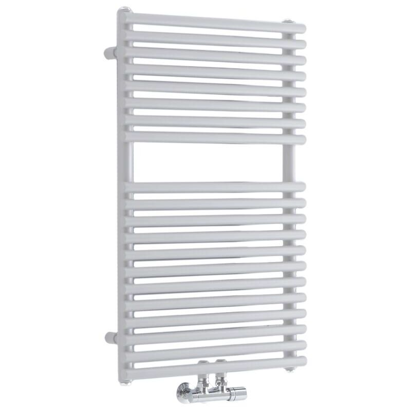 foto del prodotto magera scaldasalviette moderno 835mm x 500mm bianco con attacco centrale hudson reed