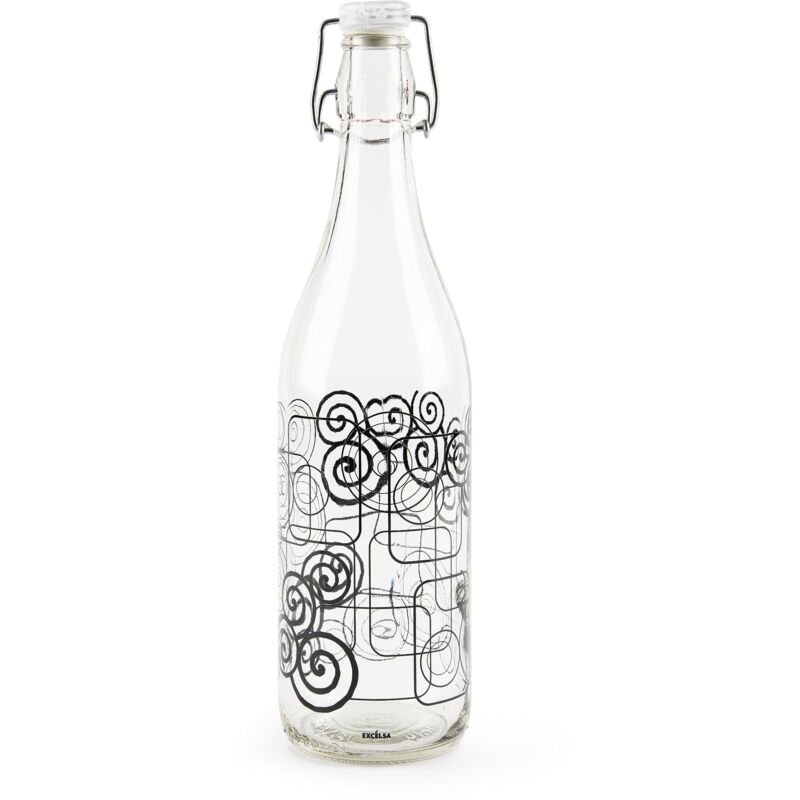 foto del prodotto magic black bottiglia acqua, 1 litro, vetro, con guarnizione excelsa