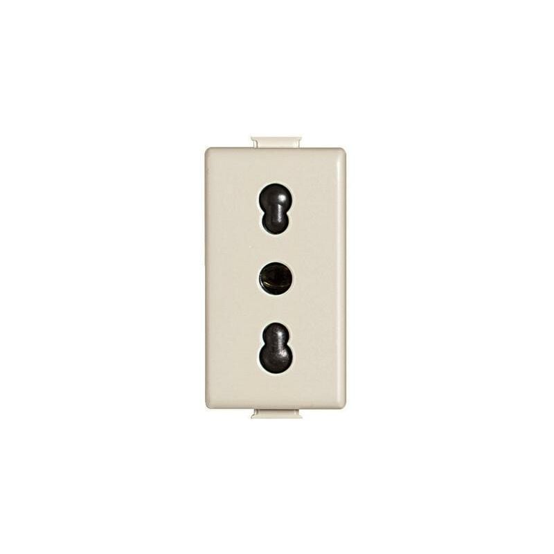 foto del prodotto magic presa bipasso standard italia 2p t 10 16a con alveoli schermati, interasse 19 e 26 mm, avorio