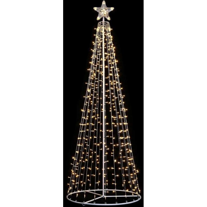 foto del prodotto magiedinatale albero di natale a cono con led in movimento da esterno luce calda e fredda 190 cm