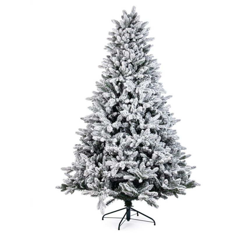 foto del prodotto magiedinatale albero di natale innevato frejus in pe effetto real touch pvc flock 240 cm