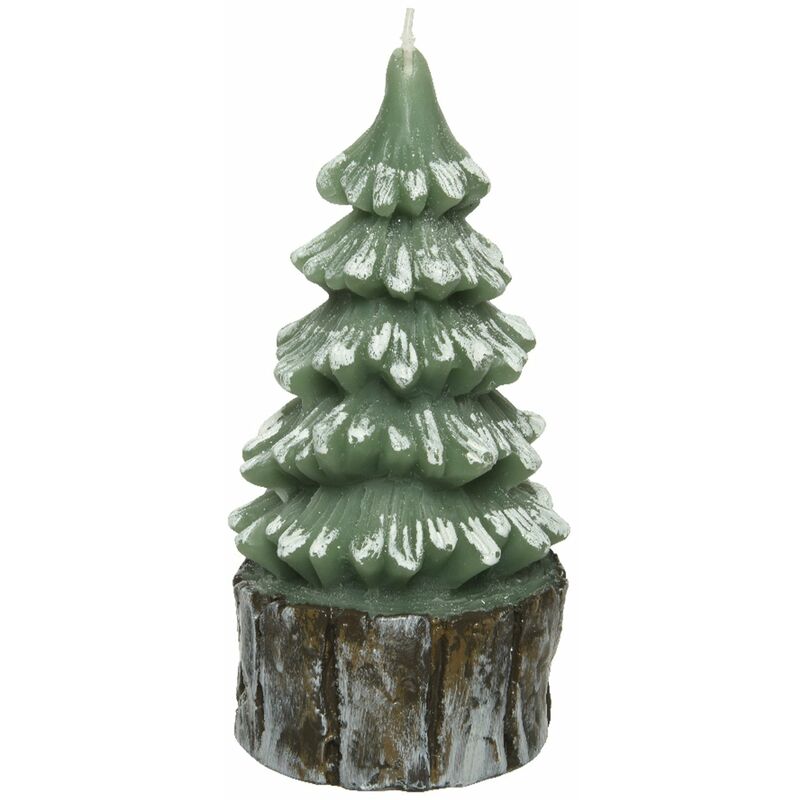 foto del prodotto magiedinatale candela a forma di albero decorativa in cera con glitter color verde