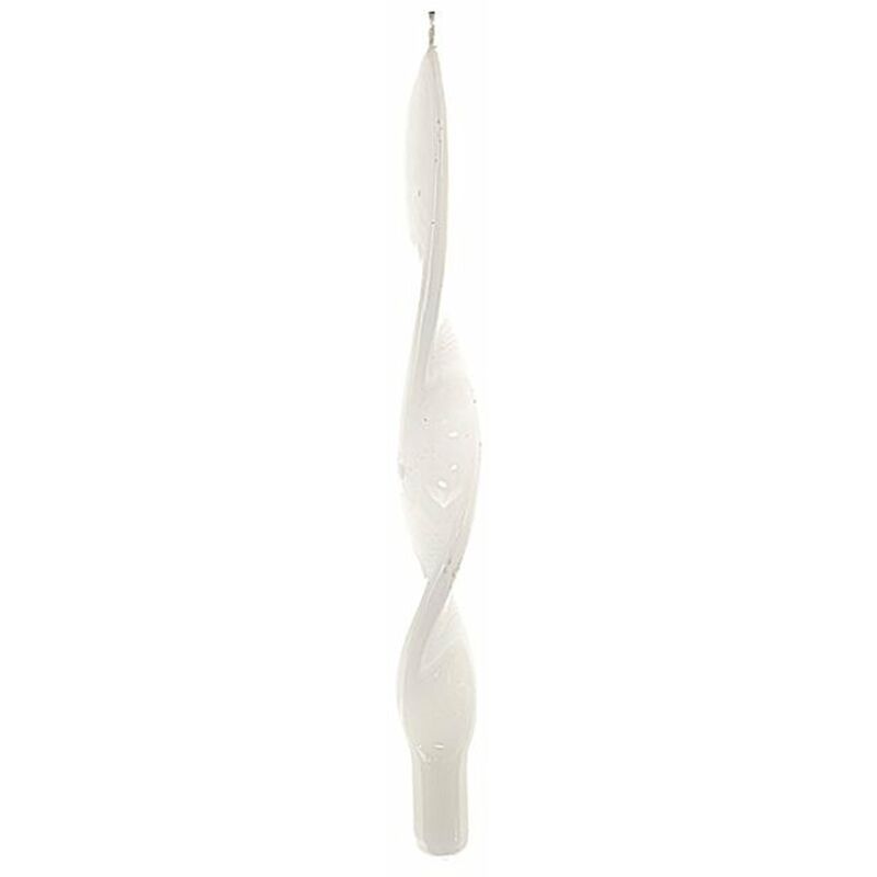 foto del prodotto magiedinatale - candela fiamma spirale lucida a cera bianca decorazione natalizia -ø 2.2 x 25 cm / bianco