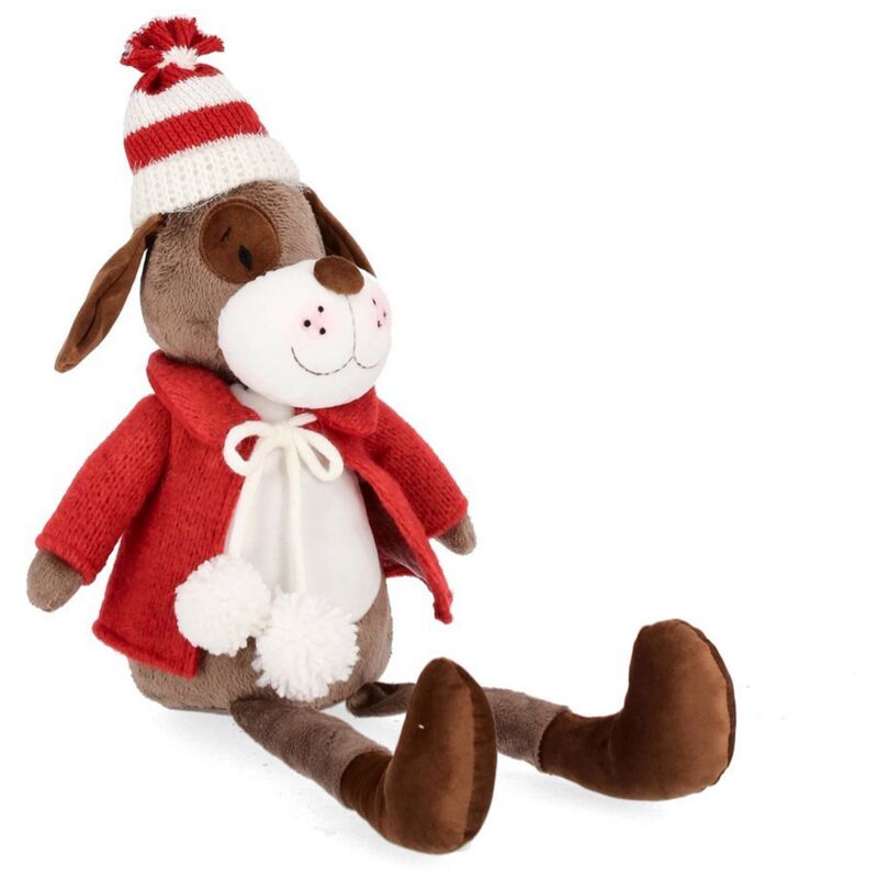 foto del prodotto magiedinatale cane peluche natalizio camillo con cappello decorazione per interno con regalo