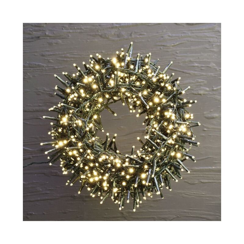 foto del prodotto magiedinatale catena luminosa 1500 microled bianco caldo con giochi luce 30 m
