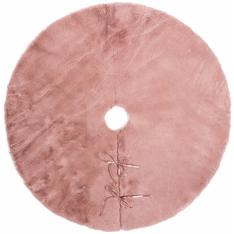 foto del prodotto magiedinatale copribase kathlyn per albero di natale tappeto tondo color rosa antico 90 cm