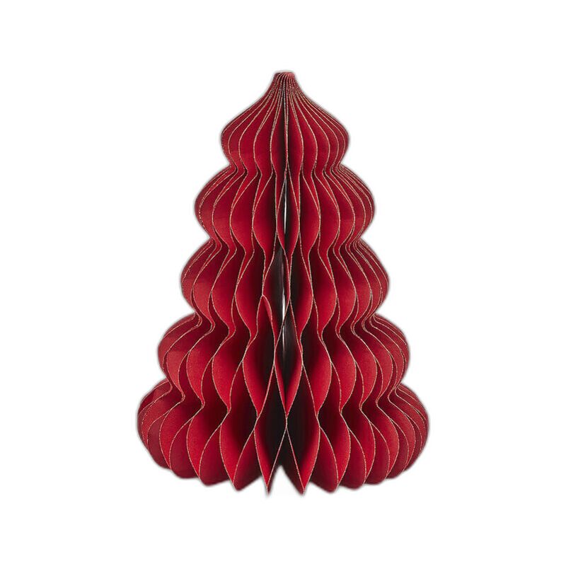 foto del prodotto magiedinatale decorazione natalizia origami a forma di pino, colore rosso 13 x 20h cm