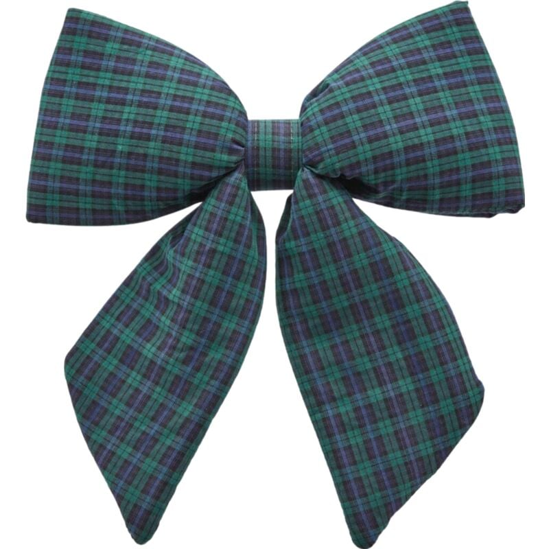 foto del prodotto magiedinatale fiocco natalizio in lino, con motivo tartan da 28 x 36 cm rosso